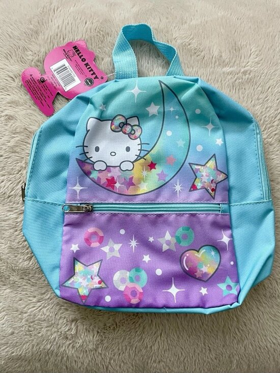 Hello Kitty Other - SALE! Hello Kitty Mini Backpack Aqua Purple Moon Stars Rainbow NWT Sanrio